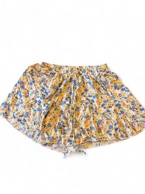 Francesca's Floral flowy shorts in Yellow, Blue, and Orange